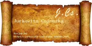 Jurkovits Csinszka névjegykártya